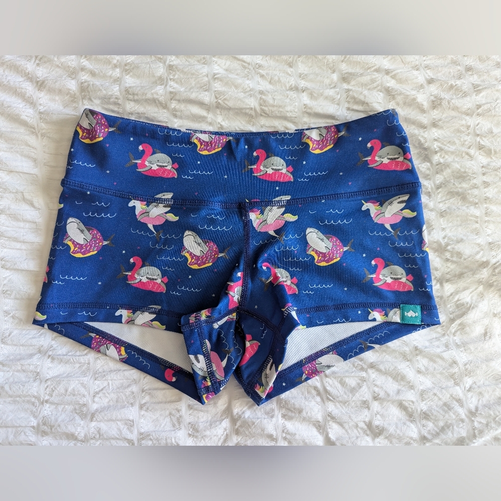 Wod Bottom Floating Shark Spandex CrossFit Shorts Sz.XS